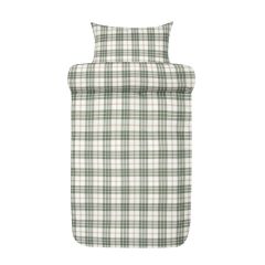 Høie flonel sengesæt - Lukas - Dæmpet grøn - 140x220cm