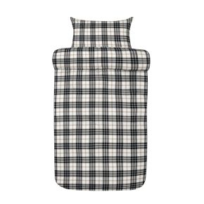 Høie flonel sengesæt - Lukas - Dæmpet sort - 140x200cm